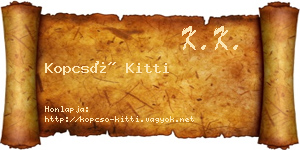 Kopcsó Kitti névjegykártya